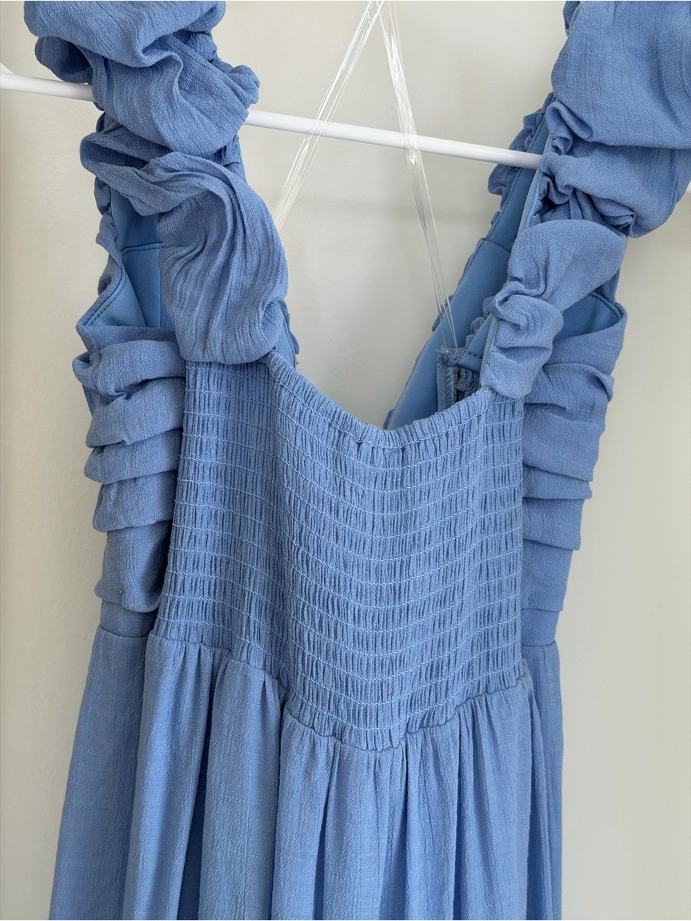 Blue Ruffled Strap Maxi Dress - Picture 3 of 3